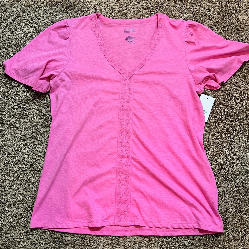 Women’s pink embroidery top